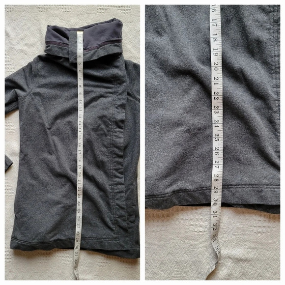 Lululemon Savasana Wrap cardigan snap button jacket dark grey  size 4 - Picture 10 of 11